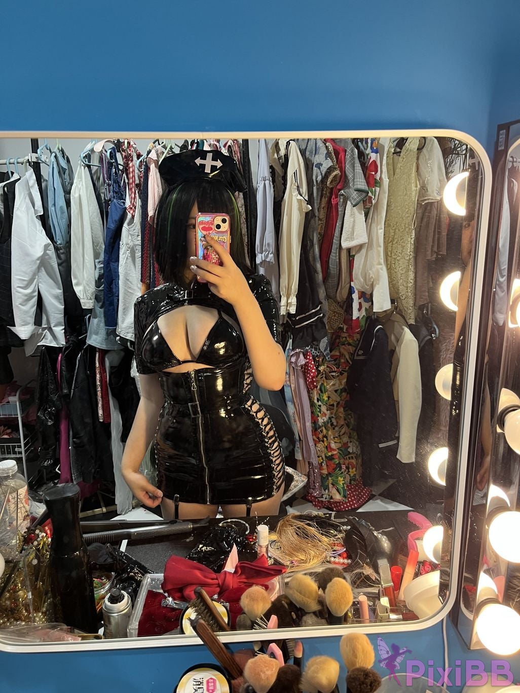 Cosplayer Ah Ban is very happy today dark nurse PixiBB.COM 077