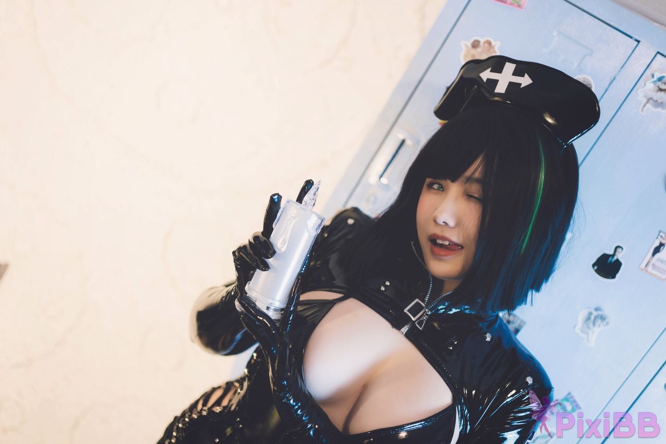 Cosplayer Ah Ban is very happy today dark nurse PixiBB.COM 078