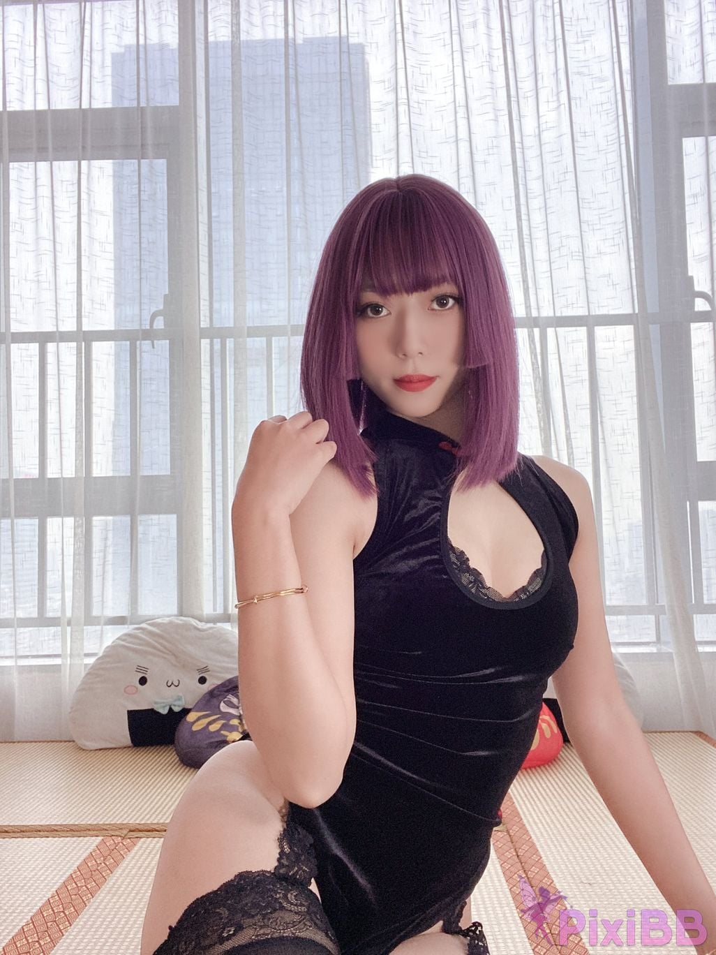 Cosplayer Money cold High cut cheongsam lace skirt PixiBB.COM 001