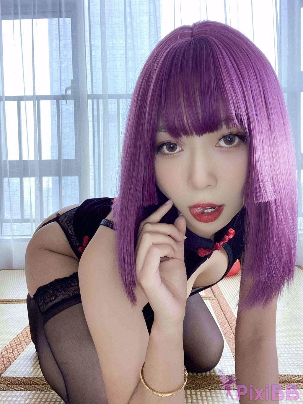 Cosplayer Money cold High cut cheongsam lace skirt PixiBB.COM 002