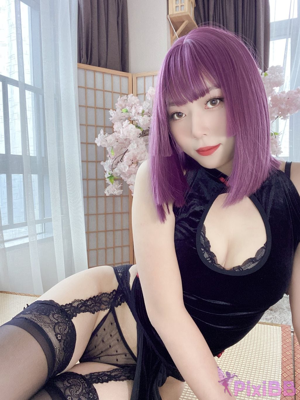 Cosplayer Money cold High cut cheongsam lace skirt PixiBB.COM 056