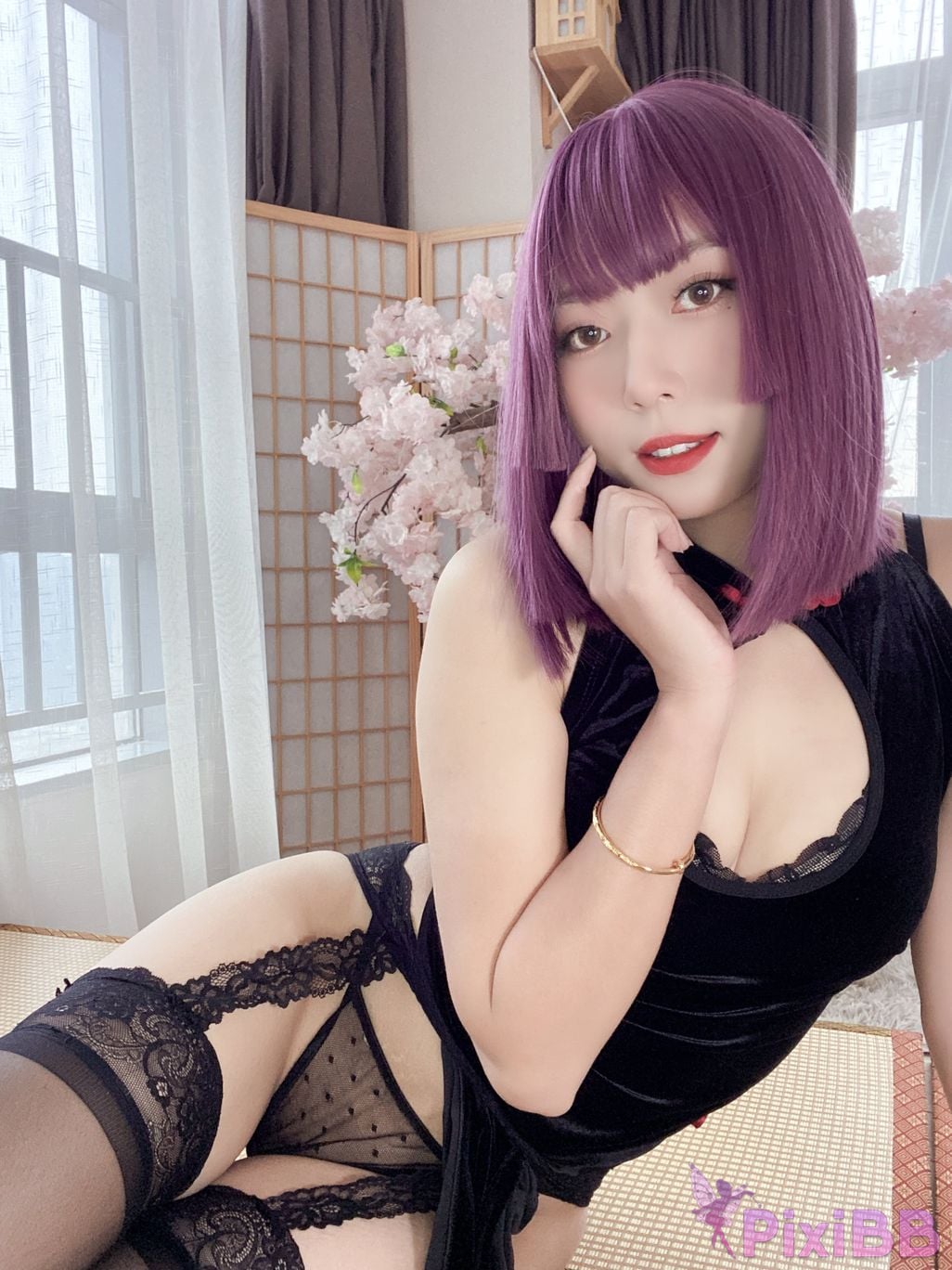 Cosplayer Money cold High cut cheongsam lace skirt PixiBB.COM 057