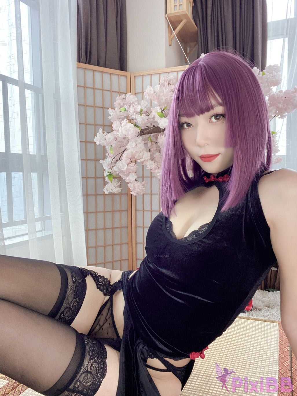 Cosplayer Money cold High cut cheongsam lace skirt PixiBB.COM 059