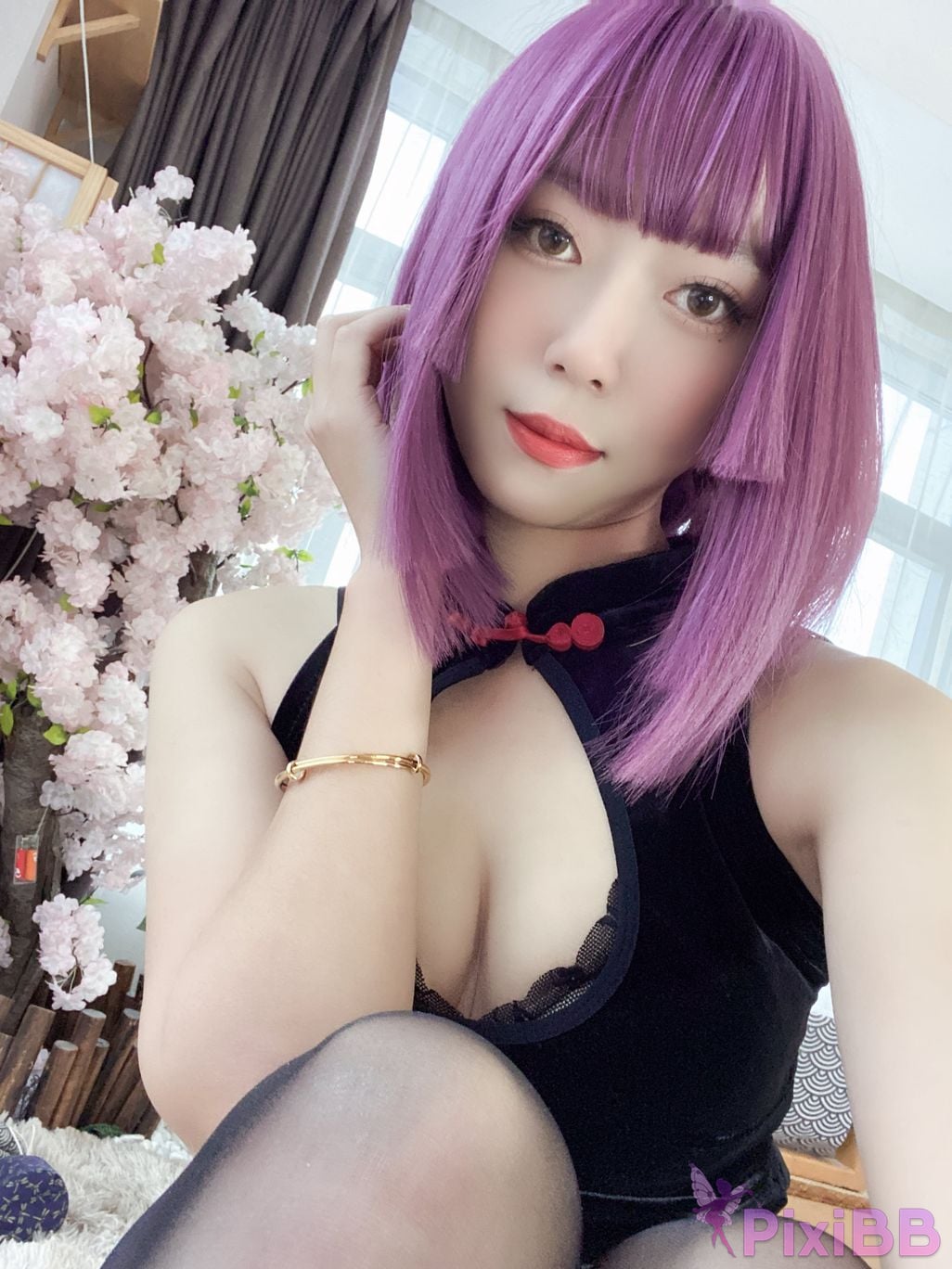 Cosplayer Money cold High cut cheongsam lace skirt PixiBB.COM 069