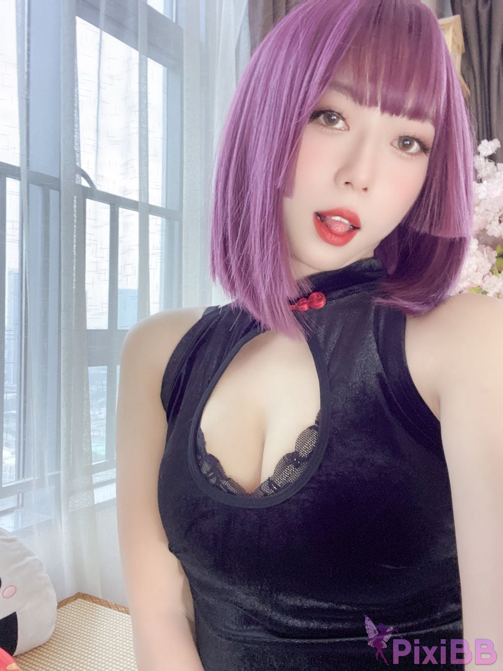 Cosplayer Money cold High cut cheongsam lace skirt PixiBB.COM 073