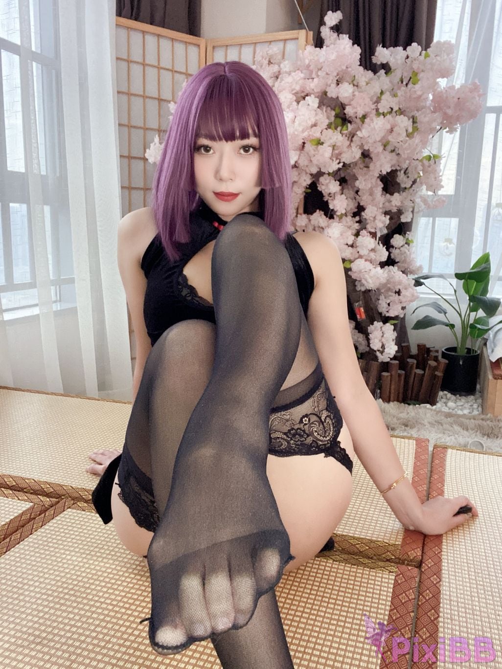 Cosplayer Money cold High cut cheongsam lace skirt PixiBB.COM 079