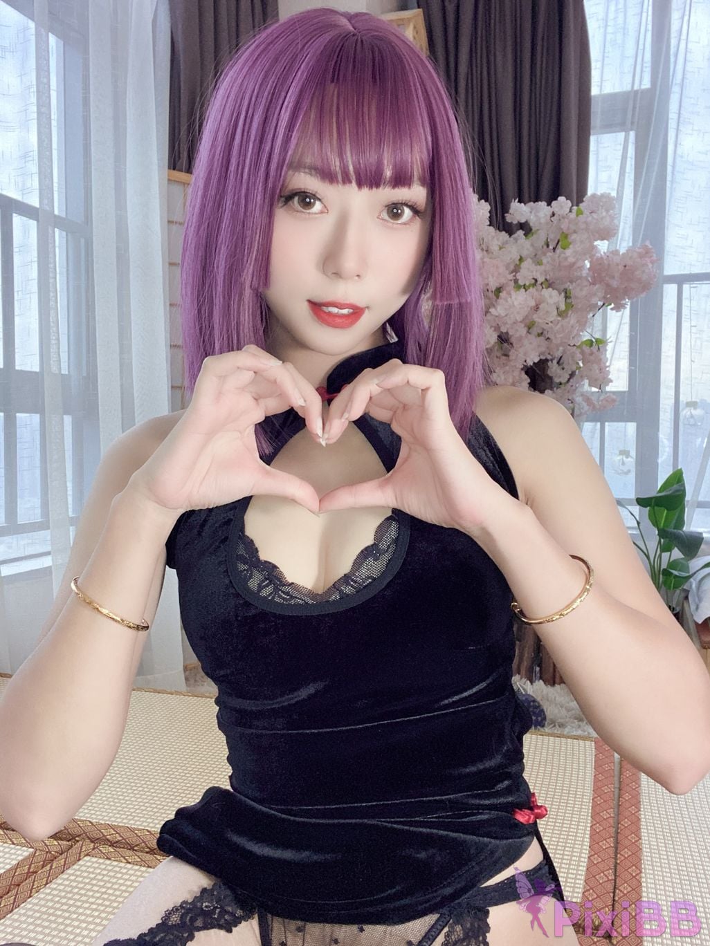 Cosplayer Money cold High cut cheongsam lace skirt PixiBB.COM 091