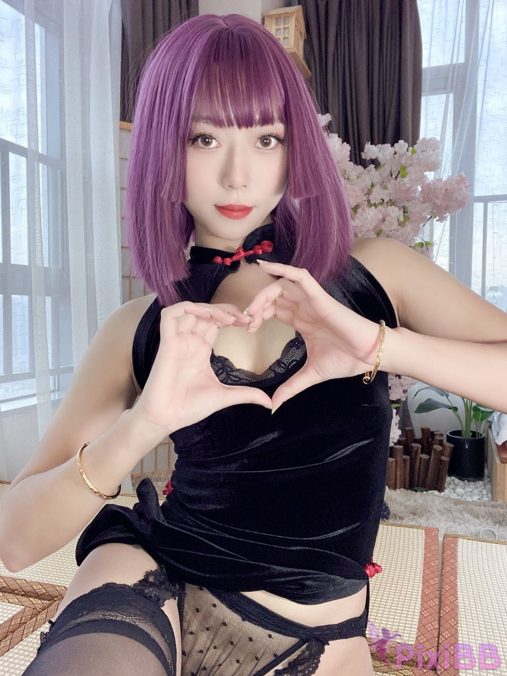 Cosplayer Money cold High cut cheongsam lace skirt PixiBB.COM 092