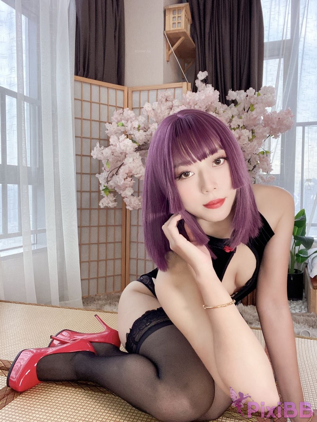 Cosplayer Money cold High cut cheongsam lace skirt PixiBB.COM 099