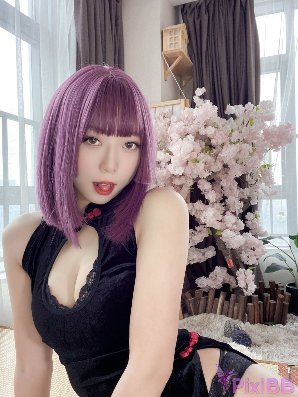 Cosplayer Money cold High cut cheongsam lace skirt PixiBB.COM 107