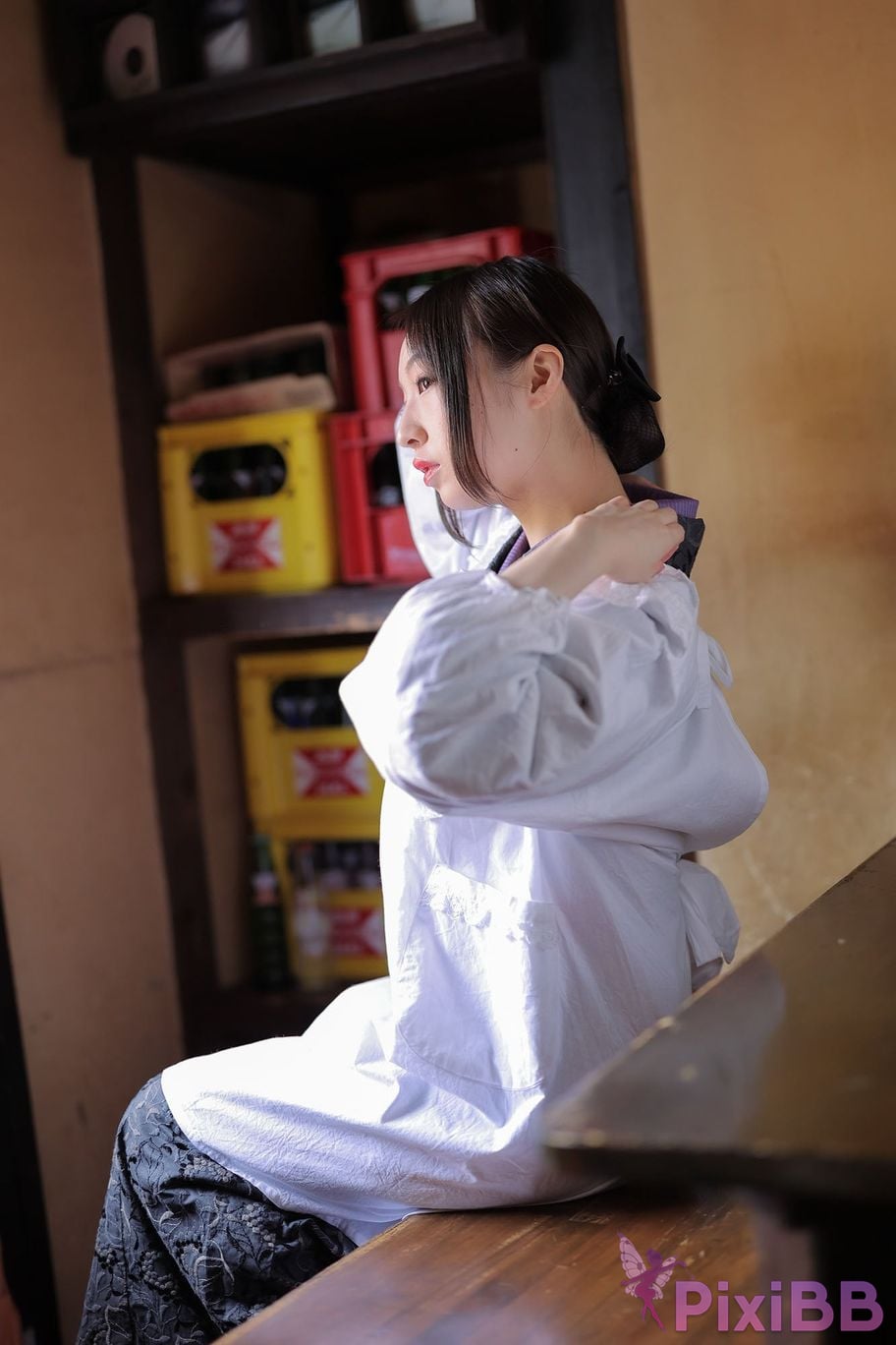 Japanese Idol Moka Hukuda Fukuda circle of The beautiful proprietress a small restaurant showed it only to me regular customer. face the night... PixiBB.COM 054