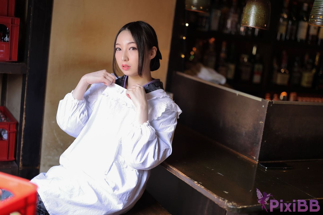Japanese Idol Moka Hukuda Fukuda circle of The beautiful proprietress a small restaurant showed it only to me regular customer. face the night... PixiBB.COM 055