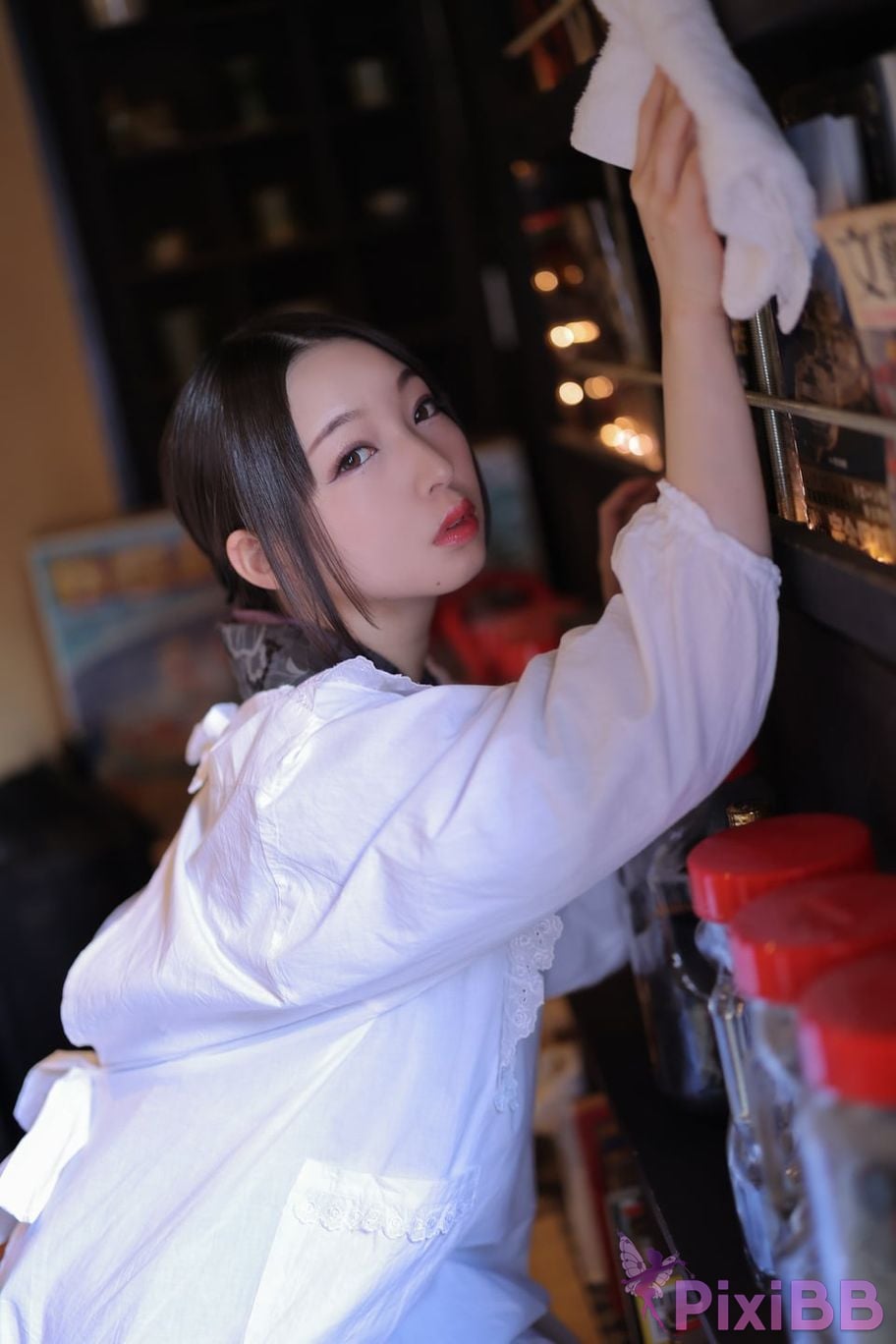 Japanese Idol Moka Hukuda Fukuda circle of The beautiful proprietress a small restaurant showed it only to me regular customer. face the night... PixiBB.COM 060
