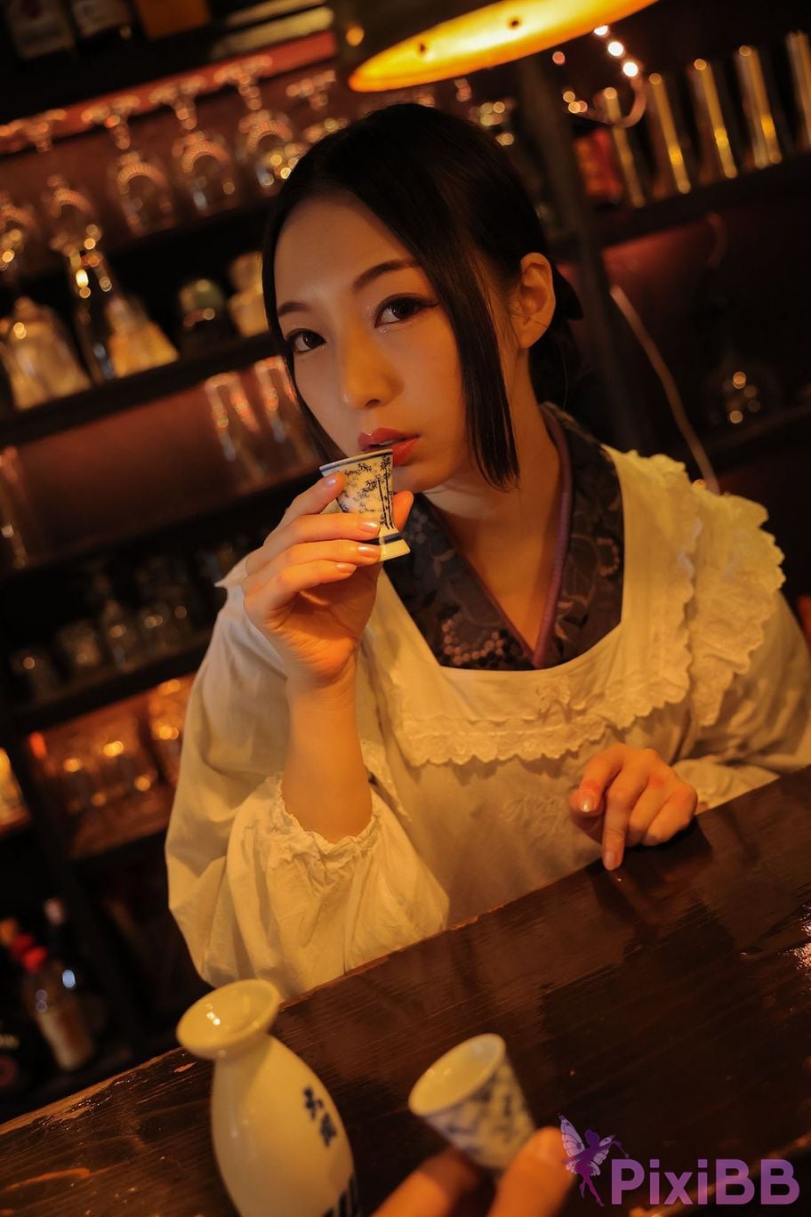 Japanese Idol Moka Hukuda Fukuda circle of The beautiful proprietress a small restaurant showed it only to me regular customer. face the night... PixiBB.COM 072