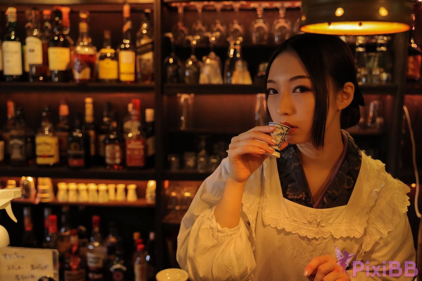 Japanese Idol Moka Hukuda Fukuda circle of The beautiful proprietress a small restaurant showed it only to me regular customer. face the night... PixiBB.COM 073