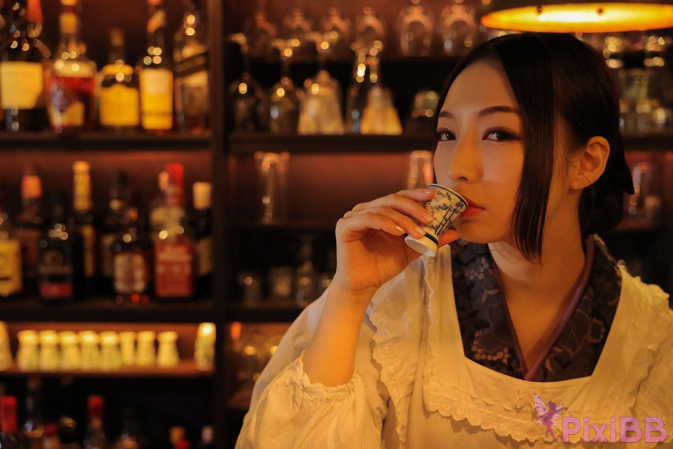 Japanese Idol Moka Hukuda Fukuda circle of The beautiful proprietress a small restaurant showed it only to me regular customer. face the night... PixiBB.COM 075