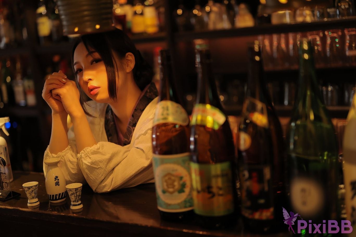 Japanese Idol Moka Hukuda Fukuda circle of The beautiful proprietress a small restaurant showed it only to me regular customer. face the night... PixiBB.COM 076