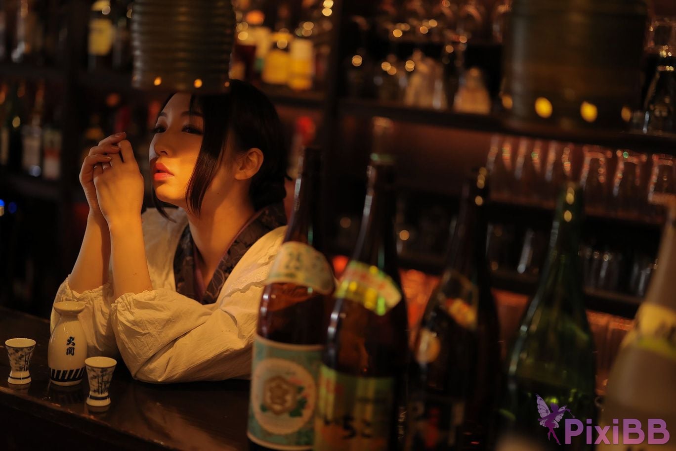 Japanese Idol Moka Hukuda Fukuda circle of The beautiful proprietress a small restaurant showed it only to me regular customer. face the night... PixiBB.COM 077
