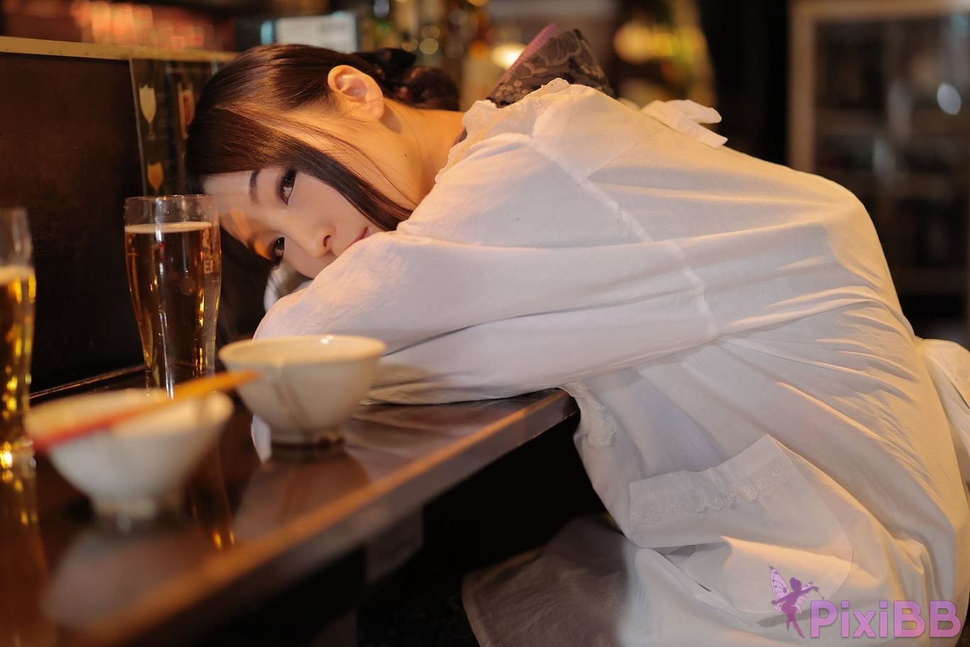 Japanese Idol Moka Hukuda Fukuda circle of The beautiful proprietress a small restaurant showed it only to me regular customer. face the night... PixiBB.COM 086