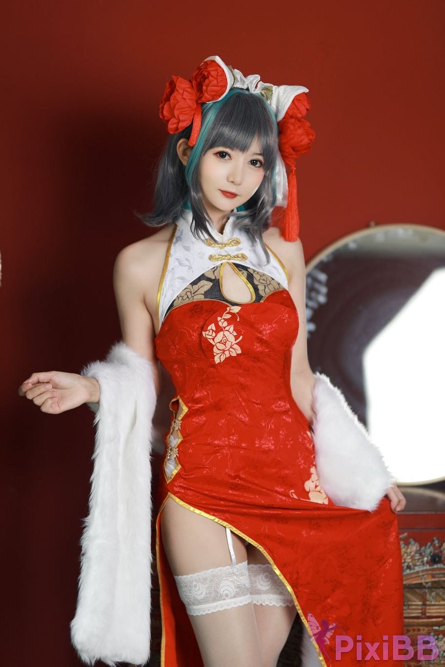 Cosplayer 51 Sauce azur lane Cheshire New Year Cheongsam PixiBB.COM 008