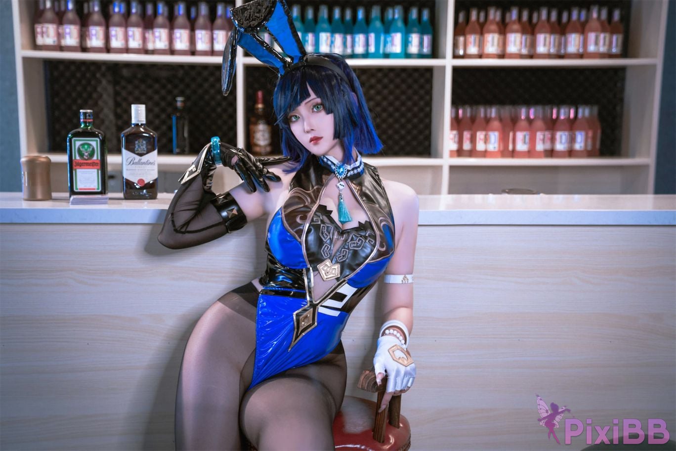 Cosplayer Natsuko Xia Xiazi Genshin Night Orchid Bunny Girl PixiBB.COM 001