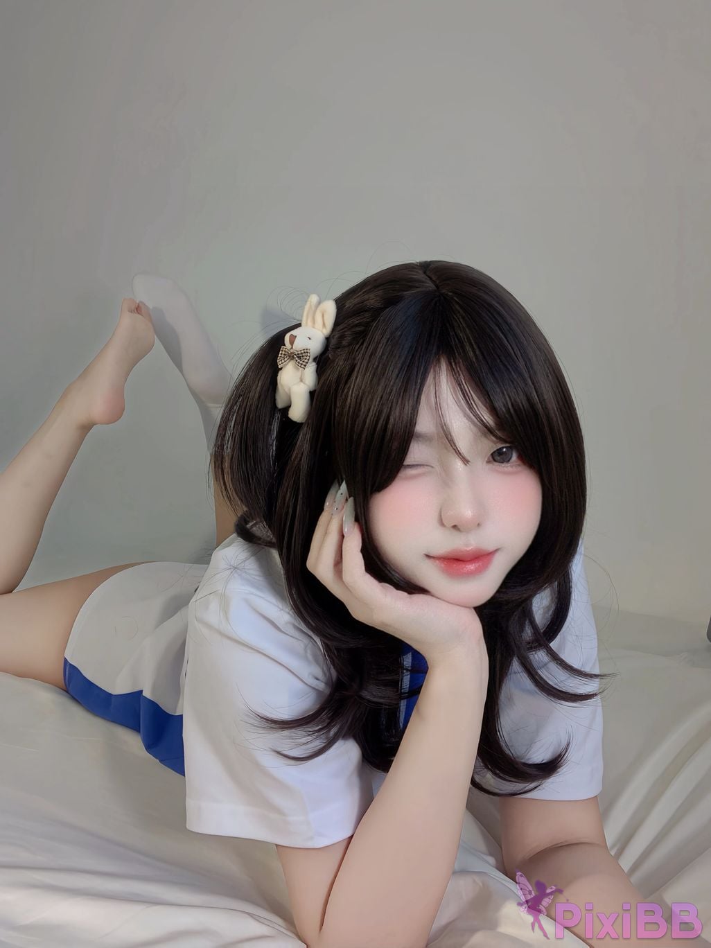 Cosplayer Real treasure Sweet girl in school uniform PixiBB.COM 003