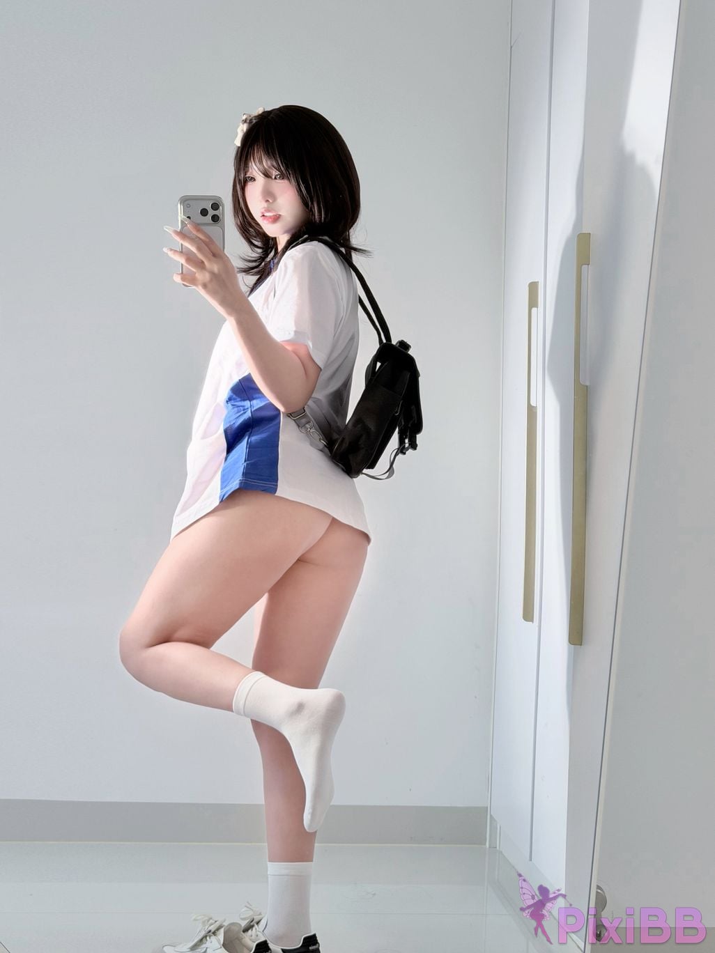 Cosplayer Real treasure Sweet girl in school uniform PixiBB.COM 025