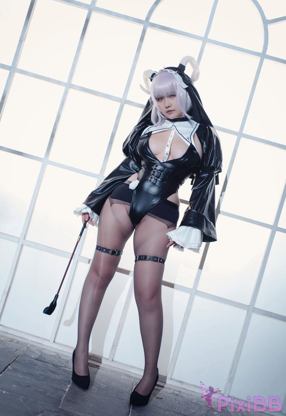Cosplayer Ah Ban is very happy today Crotchless pants devil PixiBB.COM 011