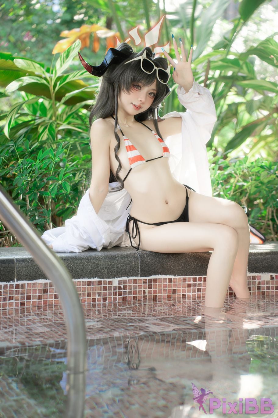 Cosplayer Zhiyue Etsu ko Azure Files Kinugawa Kasumi swimsuit PixiBB.COM 001