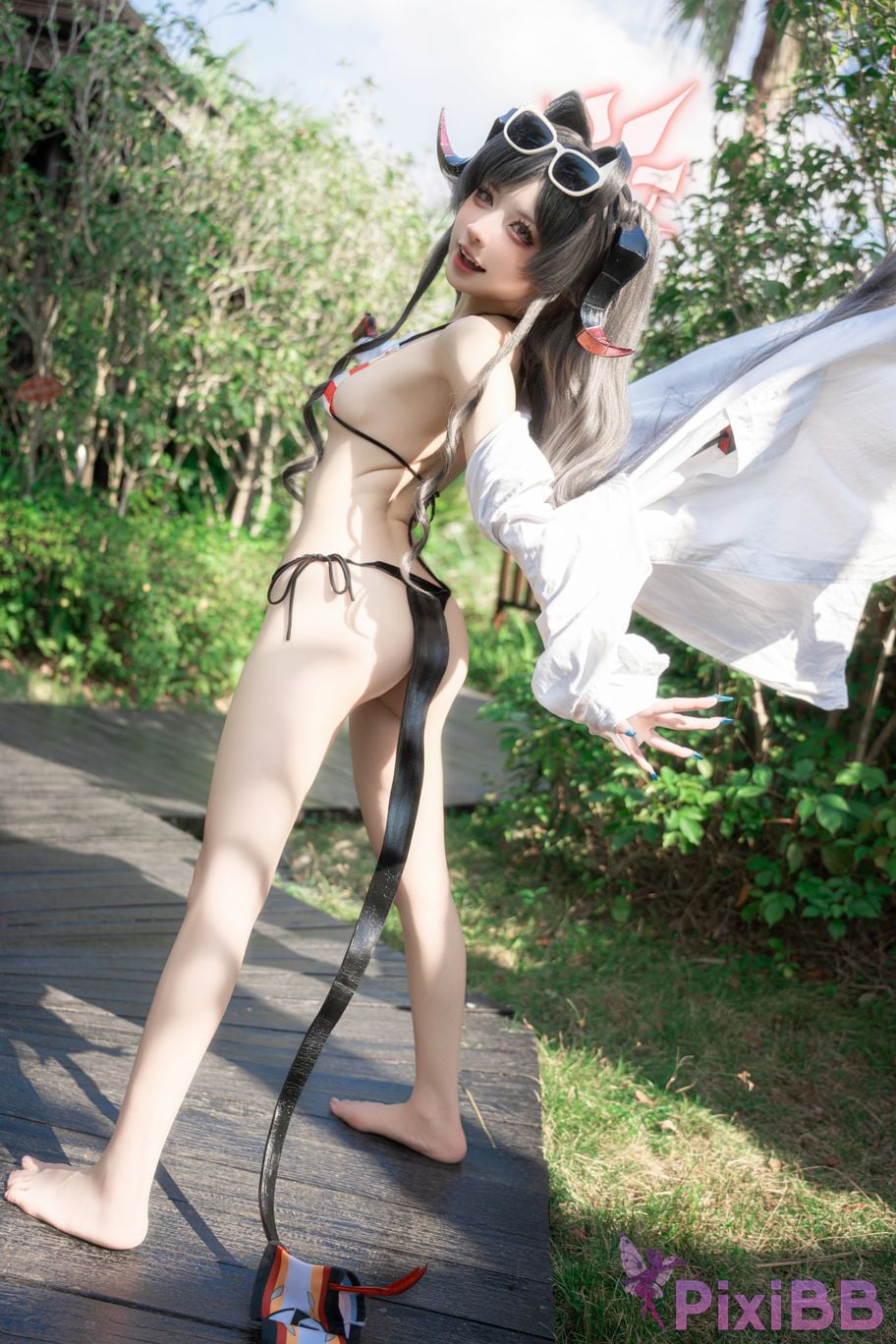 Cosplayer Zhiyue Etsu ko Azure Files Kinugawa Kasumi swimsuit PixiBB.COM 009