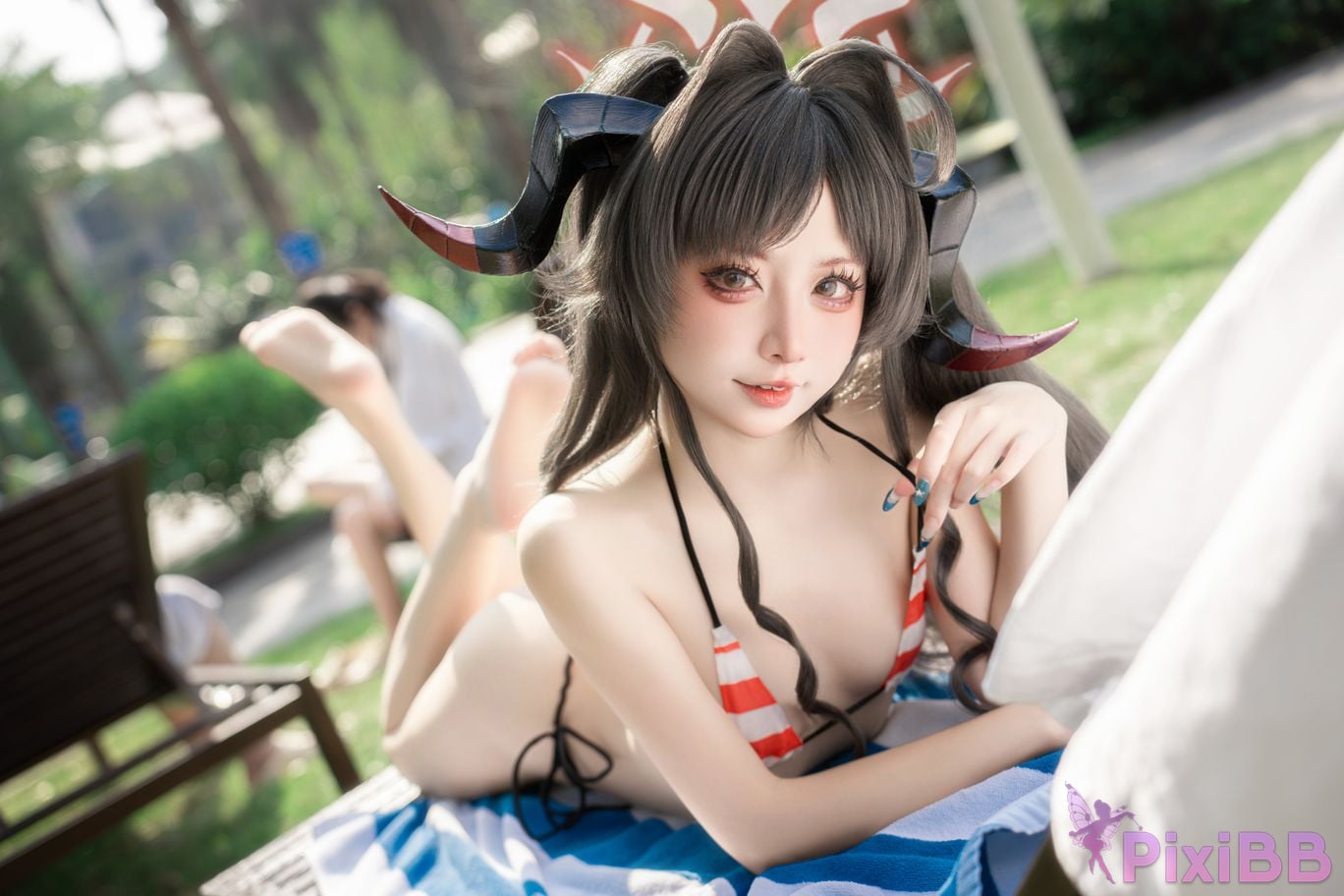 Cosplayer Zhiyue Etsu ko Azure Files Kinugawa Kasumi swimsuit PixiBB.COM 014