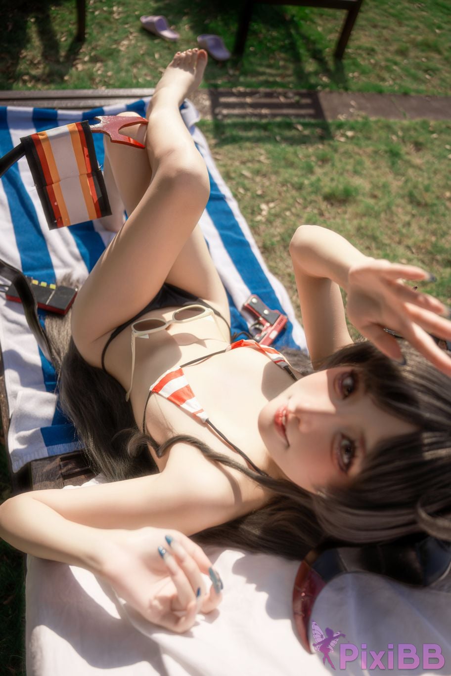 Cosplayer Zhiyue Etsu ko Azure Files Kinugawa Kasumi swimsuit PixiBB.COM 025