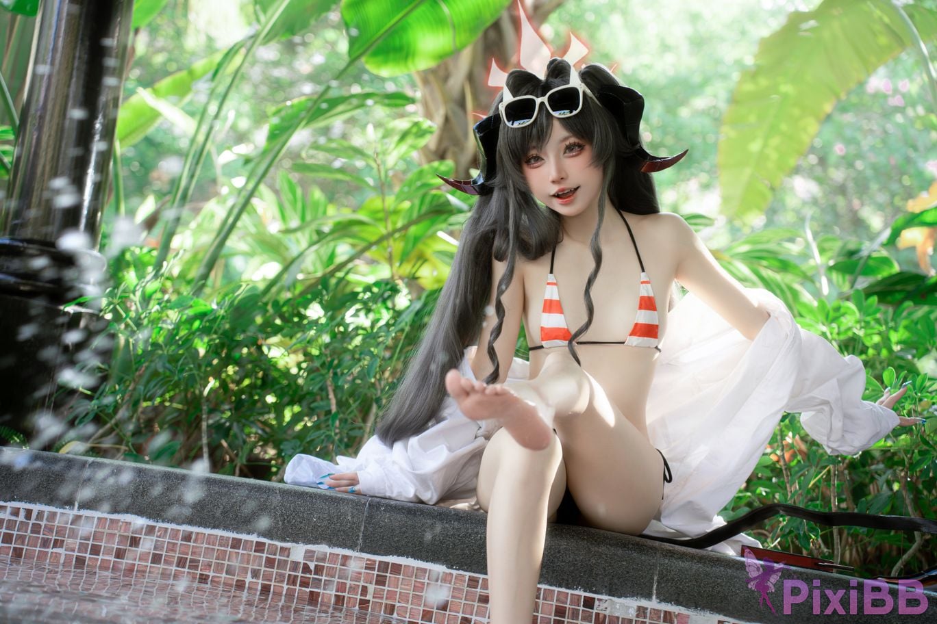 Cosplayer Zhiyue Etsu ko Azure Files Kinugawa Kasumi swimsuit PixiBB.COM 028