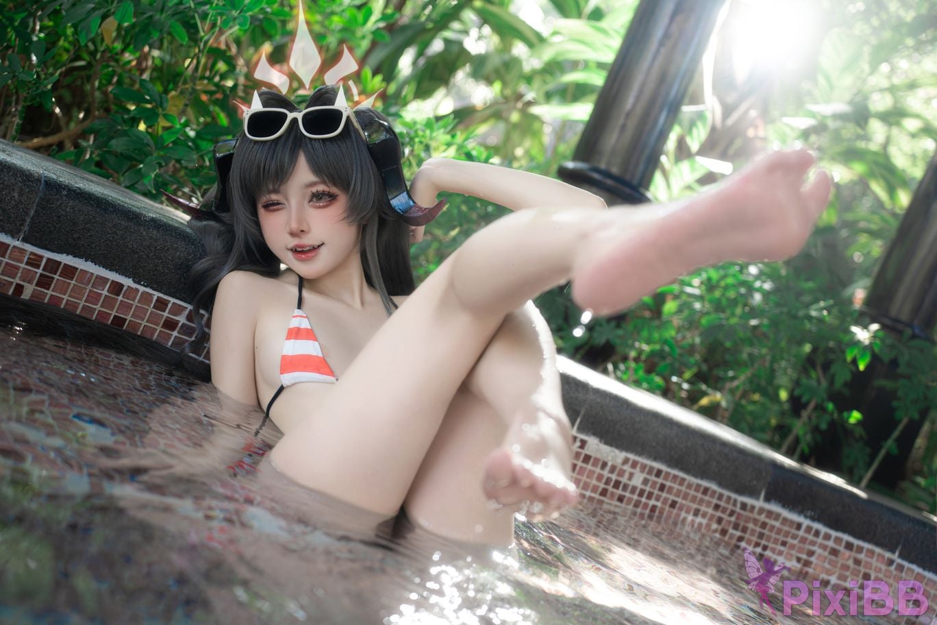 Cosplayer Zhiyue Etsu ko Azure Files Kinugawa Kasumi swimsuit PixiBB.COM 042