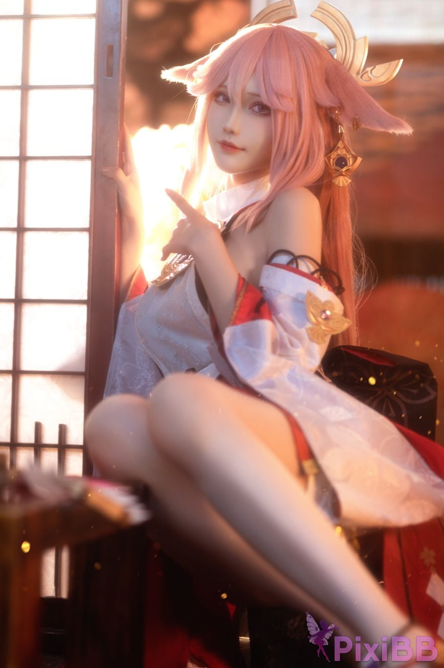 Cosplay Hanako honoka Genshin Impact Yae Kamiko PixiBB.COM 001