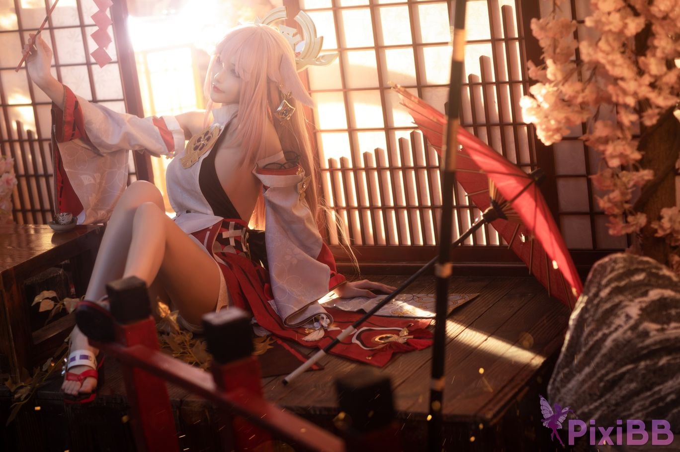 Cosplay Hanako honoka Genshin Impact Yae Kamiko PixiBB.COM 003