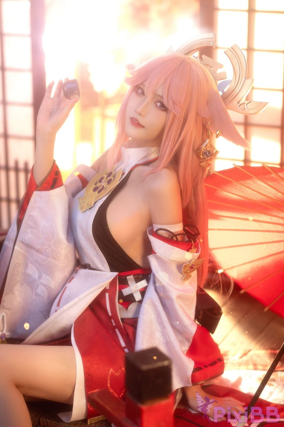 Cosplay Hanako honoka Genshin Impact Yae Kamiko PixiBB.COM 004