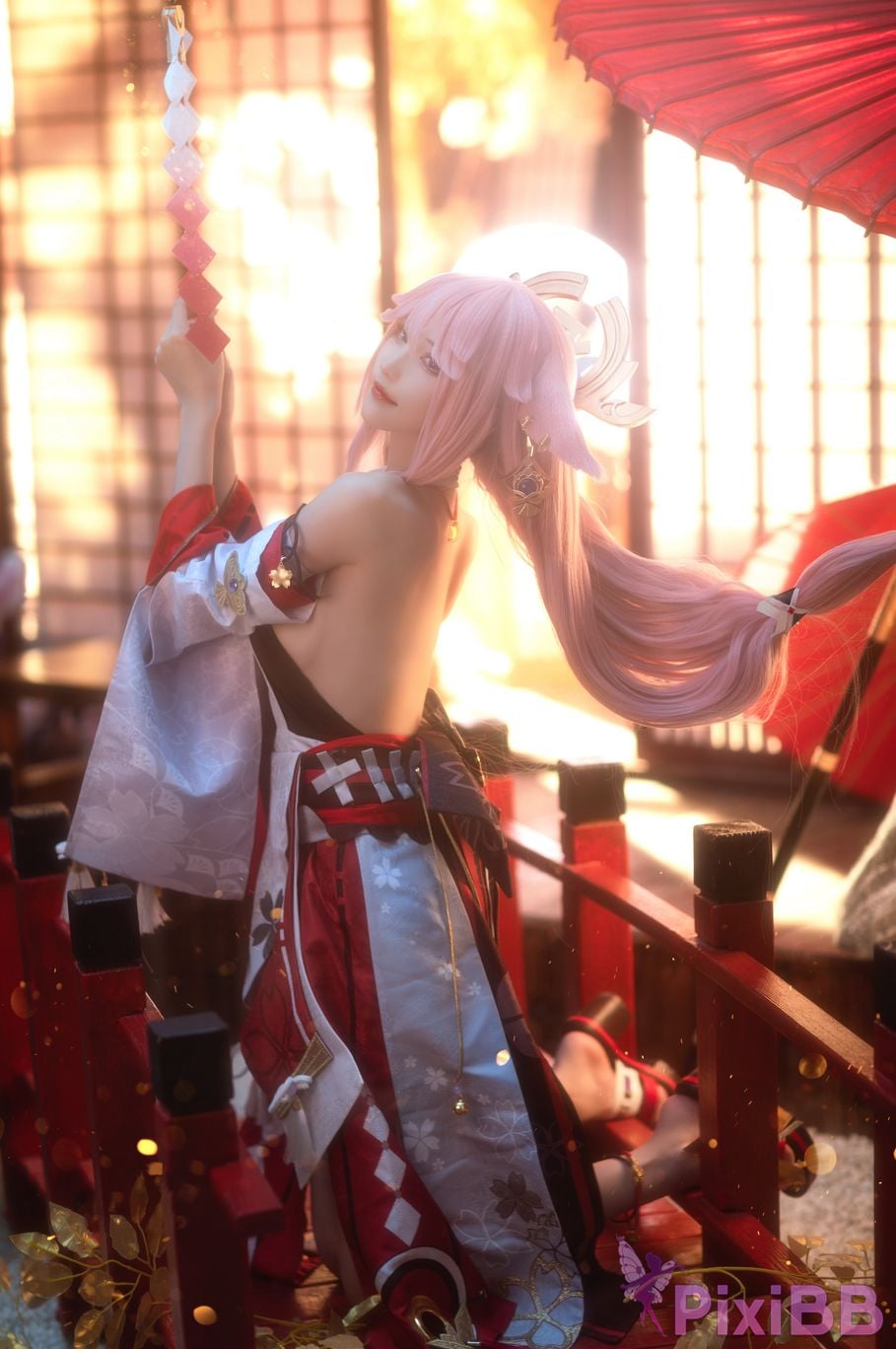 Cosplay Hanako honoka Genshin Impact Yae Kamiko PixiBB.COM 006