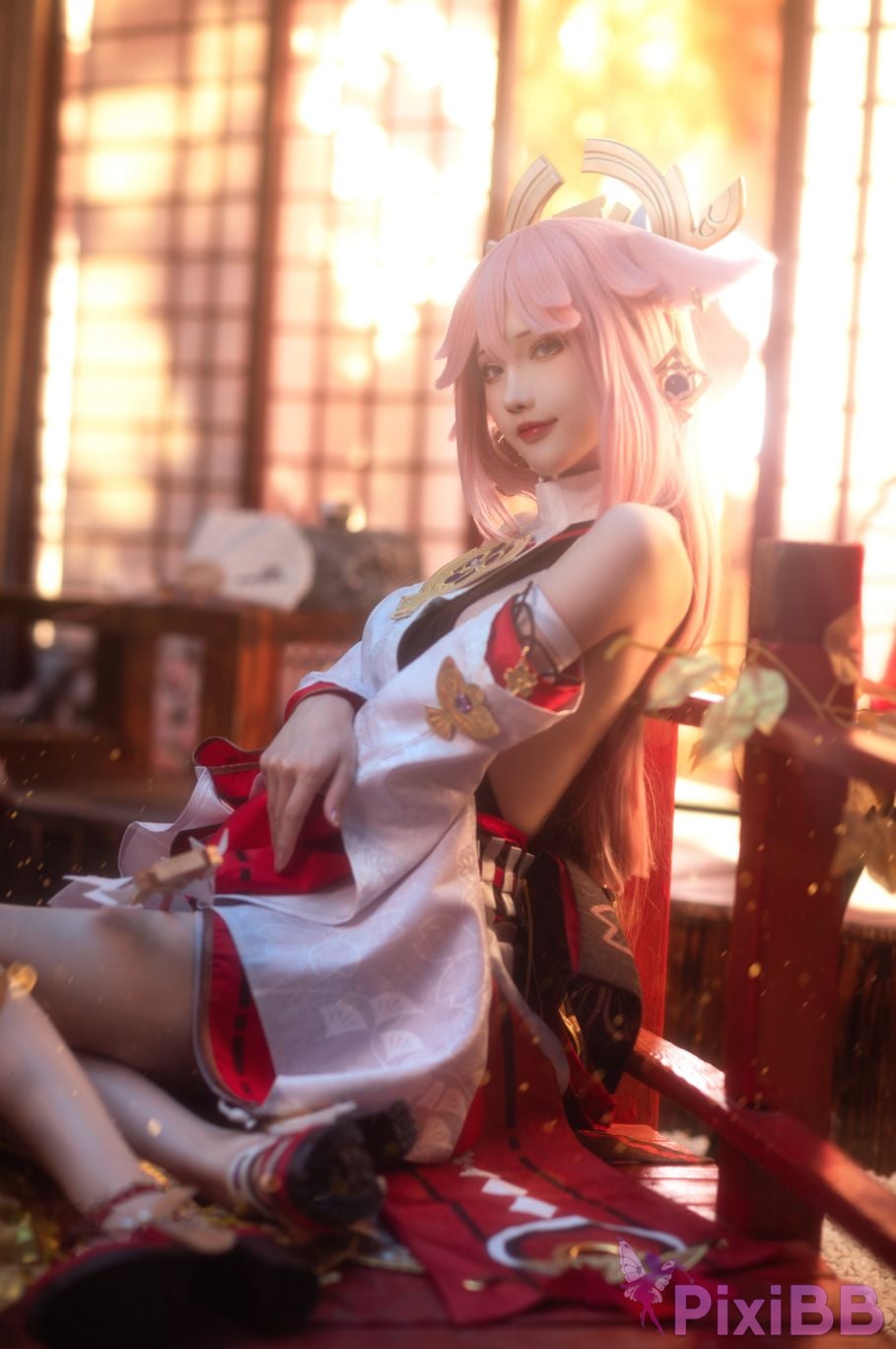 Cosplay Hanako honoka Genshin Impact Yae Kamiko PixiBB.COM 007