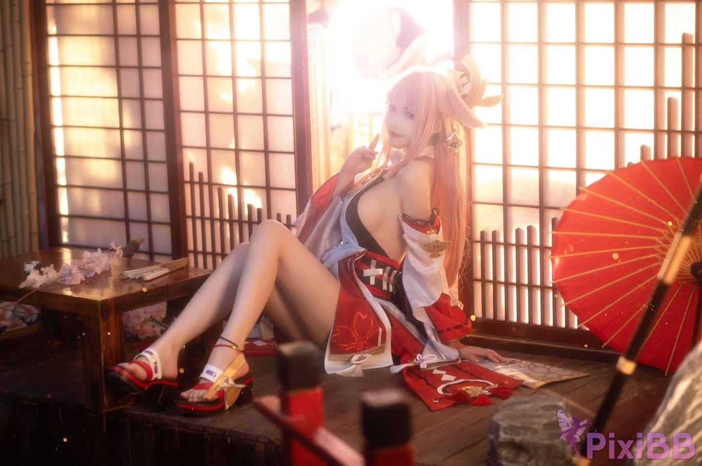 Cosplay Hanako honoka Genshin Impact Yae Kamiko PixiBB.COM 009