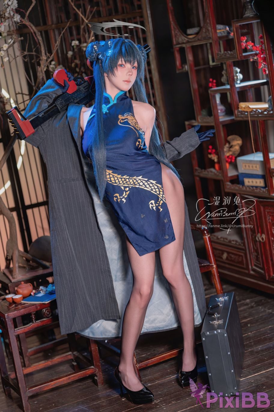 Cosplayer Sticky Dumpling Rabbit 2026 Year 04 Moon Works Blue Archives Concubine Longhua PixiBB.COM 004