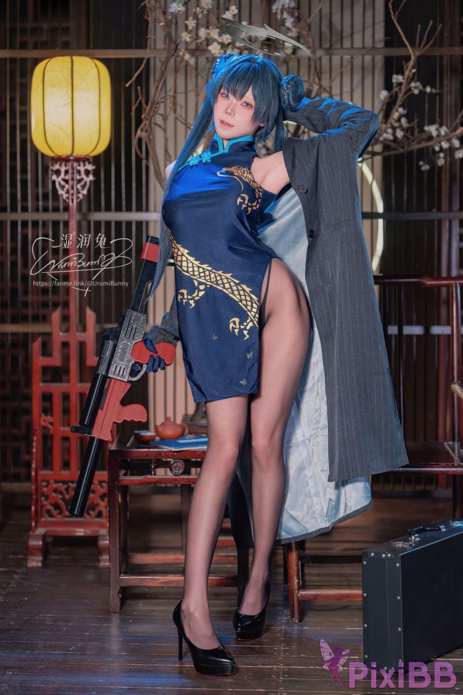 Cosplayer Sticky Dumpling Rabbit 2026 Year 04 Moon Works Blue Archives Concubine Longhua PixiBB.COM 009