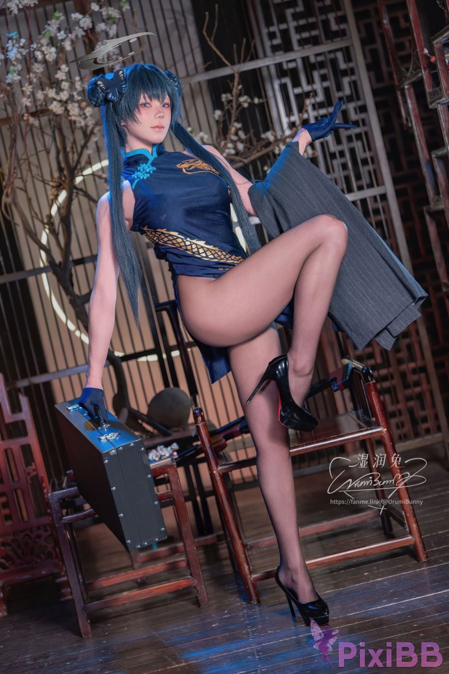 Cosplayer Sticky Dumpling Rabbit 2026 Year 04 Moon Works Blue Archives Concubine Longhua PixiBB.COM 011