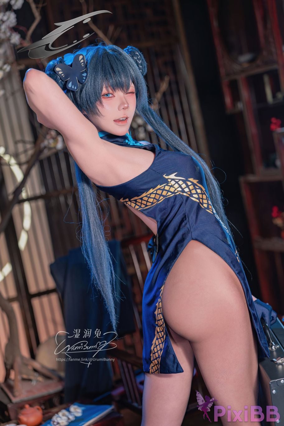 Cosplayer Sticky Dumpling Rabbit 2026 Year 04 Moon Works Blue Archives Concubine Longhua PixiBB.COM 013