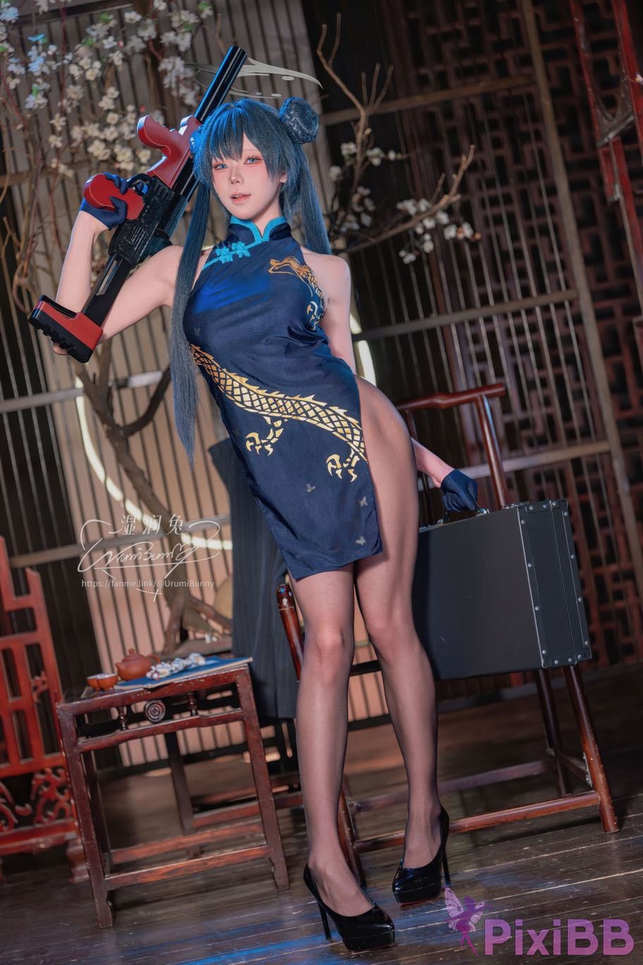 Cosplayer Sticky Dumpling Rabbit 2026 Year 04 Moon Works Blue Archives Concubine Longhua PixiBB.COM 014