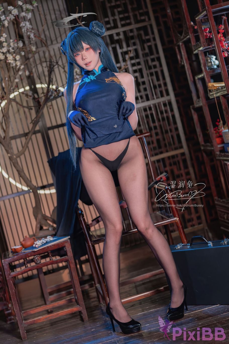 Cosplayer Sticky Dumpling Rabbit 2026 Year 04 Moon Works Blue Archives Concubine Longhua PixiBB.COM 016