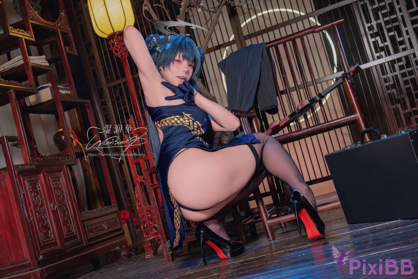 Cosplayer Sticky Dumpling Rabbit 2026 Year 04 Moon Works Blue Archives Concubine Longhua PixiBB.COM 019
