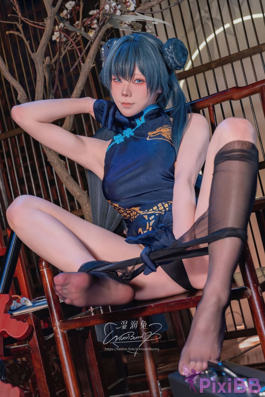 Cosplayer Sticky Dumpling Rabbit 2026 Year 04 Moon Works Blue Archives Concubine Longhua PixiBB.COM 027