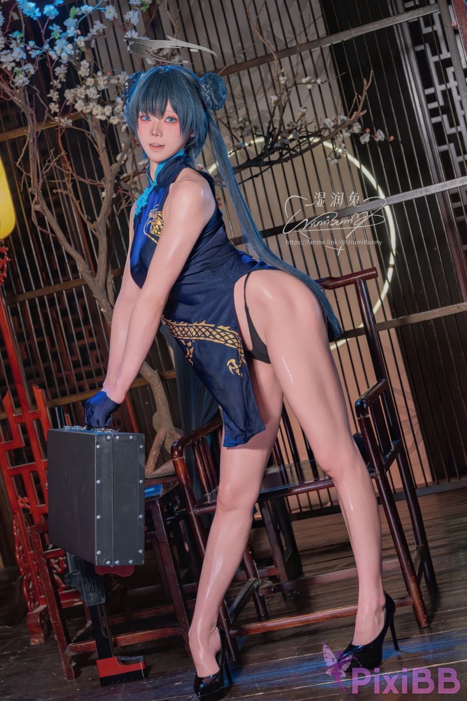 Cosplayer Sticky Dumpling Rabbit 2026 Year 04 Moon Works Blue Archives Concubine Longhua PixiBB.COM 031