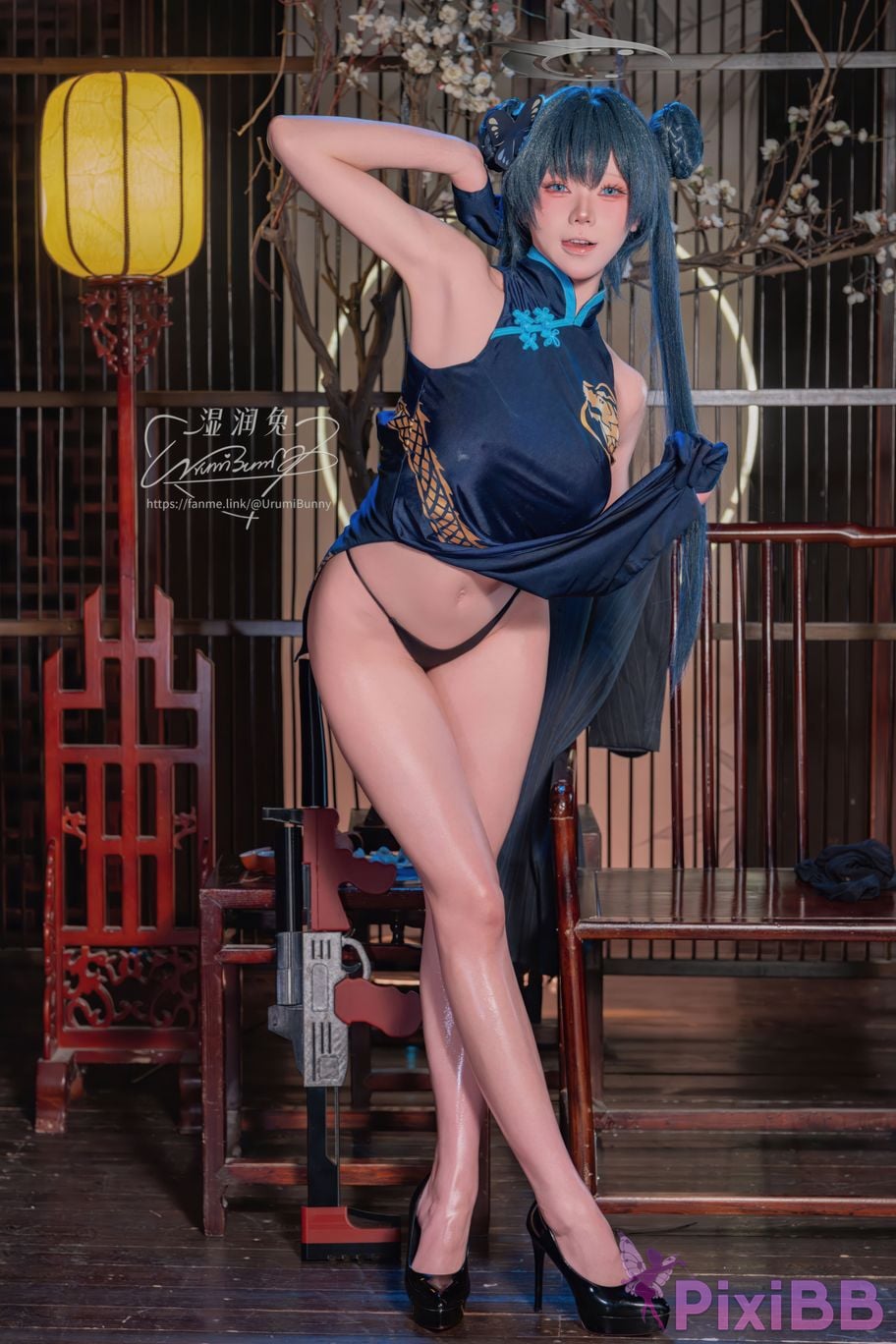 Cosplayer Sticky Dumpling Rabbit 2026 Year 04 Moon Works Blue Archives Concubine Longhua PixiBB.COM 032